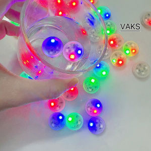 Combo 3 LED tròn NỔI trên mặt nước có pin sẵn 3 màu nhấp nháy nhanhchậm ánh sáng ĐỎXANH DƯƠNGXANH LÁ cùng phát sáng