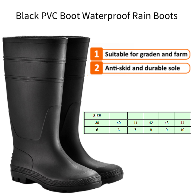 Pvc rubber hot sale boots