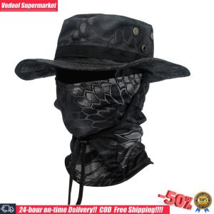 Men Round Brim Hat Foldable Casual Bucket Hat Breathable Wide Brim Boonie Hat for Beach Hiking Walking Camping Picnic