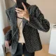 ZD T Plaid Blazer for Women, Short Style, ite, Korean Version, British Style, Internet Celebrity Suit, Women's Top, Spring and Autumn. 