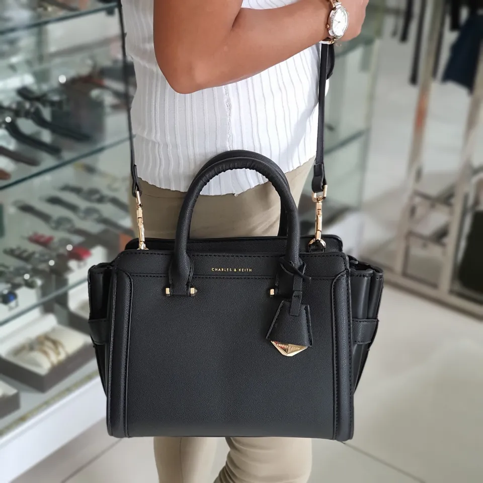 Charles and keith structured trapeze bag sale