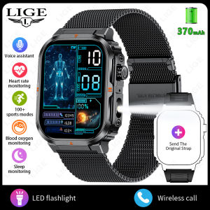 LIGE Original Smart Watch Men and Women Wireless Call Smart Bracelet Blood Pressure Monitor Waterproof Military Sport Fitness Tracker