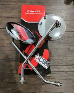 Spion Vespa Fino Scoopy bulat tangkai panjang crome