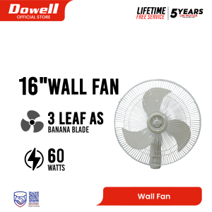 Dowell Elite Series Wall Fan | 16" & 18" | 3-Leaf Banana Blade | Powerful Oscillating Fan | DWF3-ELITE16 / DWF3-ELITE18