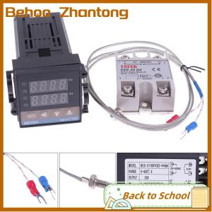 Behoo 100-240VAC PID REX-C100 Temperature Controller SSR-40A Thermocouple