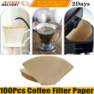 100 Pcs/Bag Wooden Original Hand Drip Paper Coffee Filter Espresso Coffee Filter Packs Tea Bag Strainer Green Tea Infuser 100Pcs Paper