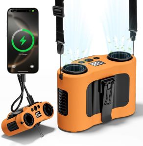 [Buy 1 Take 1] 20000mAh Portable Waist Fan Clip on Wearable Belt Personal Fan Rechargeable Battery Operated Cooling Fan Hanging Neck Fan