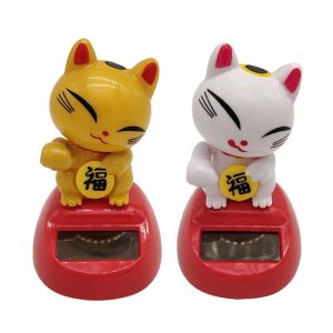 HCHC MALL 1PC Dễ thương Giáo dục Khoa Học Đồ Chơi Cổ điển Búp Bê Đu Xe Trang Trí Trang Trí Nội Thất Lắc Đầu Búp Bê Đu Mèo may mắn Đồ Chơi Mô Hình Nhảy Múa Mèo May Mắn Hình Năng lượng trời Đồ Chơi