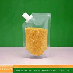 Túi thực phẩm ngũ cốc hạt gạo dầu dấm túi pet trong suốt có tay cầm nút vặn kín bảo quản nguyên liệu đồ ăn nhà bếp-ESTLA