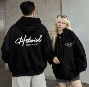 Áo Khoác Nỉ Dệt Phối Logo HISTORICAL Mới Về Form Lửng Boxy áo khoác bo lưng chun co giãn thoải mái mặc đẹp