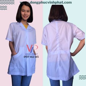 Áo Blouse Tay Ngắn In Logo Chữ Thập Đỏ Dành Cho Nam Nữ-Áo Bác Sĩ Chất kate Silk-Hình Thật
