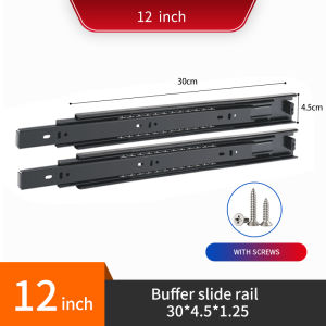 Cold Rolled Steel Drawer Slides - HWJIN Soft Close Full Extension Track (Various Sizes)