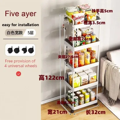 Bookcase trolley shelves floor can be moved home simple multi-layer snacks storage reading with wheels bookcase置物架