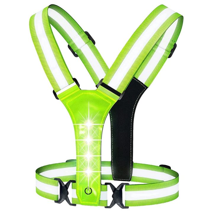 LED Reflective Running Vest,Adjustable Elastic Running Safety Gear LED  Light Up Vest Perfect for Running,Walking,Cycling Lazada PH