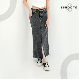 ESROCTE Keira Skirt | Rok Span Jeans Belah Depan High-Waist Wanita –Snow Edition– 26-38