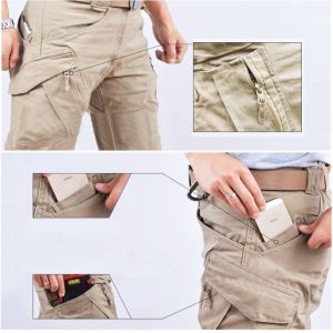 【READY STOCK】Mens Cargo Pants Tactical Pants Waterproof Outdoor Pants Waterproof Quick Dry Breathable Solid Color Quick Dry Pants Mens Large Size Pants