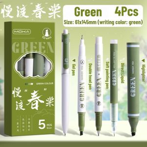 5Pcs Colorful Hand Account Pen Set Gel Pen Fluorescent/Highlighter Hook Pen for Writing Art Supplies