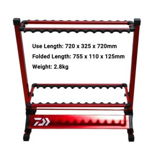 💥💥 DAIWA HIGH-QUALITY ALU 24 HOLE FISHING ROD STAND RACK ( SELF-INSTALL )