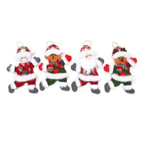 4 pcs gấu Santa Mặt dây chuyền cây thông Noel trang trí cho bên nhà sử dụng ngoài trời trong nhà treo đồ trang trí ngày lễ