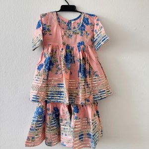 floral design girls sharara set-Readystock in Sg-Girls ethnic wear