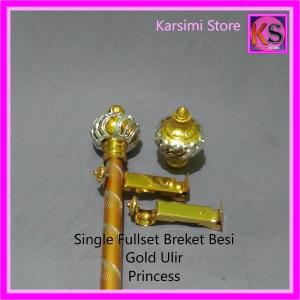 Breket Besi Gorden Single Full Set 4 mtr Batang Ulir Tirai Pintu Jendela Princess Minimalis