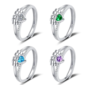 Sturdy Brass Thumb Rings with Heart and Spinner Bead Designs Convenient for Anxiety Relief and Stress Management