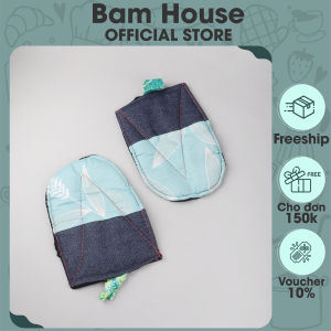 Bộ 2 miếng nhấc nồi Bam House vải dày cao cấp MNO01