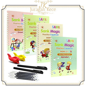 JUKE Buku Sank Magic Practice Book Buku Belajar Anak 1 Set isi 4 Lengkap Latihan Belajar Menulis Buku Pulpen Set