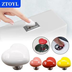 [COD]🔥🔥🔥ZTOYL 1 2Pcs Colorful Heart Shaped Toilet Press Button Water Tank Push Switch Nail Art Assistant Cabinet Door Drawer Handle