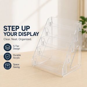 Warm.home-MY Acrylic Badge Display Stand Clear Tiered Organizer Desktop Storage Rack Dustproof Collectible Cards Jewelry Accessories