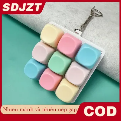 SDJZT 9 Phím Bàn Phím Fidget Keychain Antistress Nút Bàn Phím Ngón Tay Nắp Chìa Khóa Mặt Dây Chuyền Căng Thẳng Cứu Trợ Đồ Chơi Cho Trẻ Em Người Lớn Quà Tặng