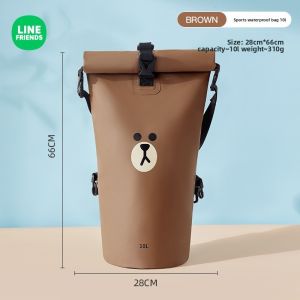 LINE FRIENDS Brown Waterproof Sports Bag Wet Dry Separation Swimming 5L 10L 15L 41L LFB121/LFB122/LFB124