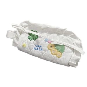 Túi Đựng Bút Vải Chần Bông VANWALK Cao Cấp Thêu Hình Thú Dễ Thương - Phong Cách Hàn Quốc Cực Xinh