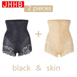 M-3XL Body Shaper Panties Women High Waist Trainer Butt Lifting Buttocks Lace Zipper and Hooks Slimming Double Control Briefs
