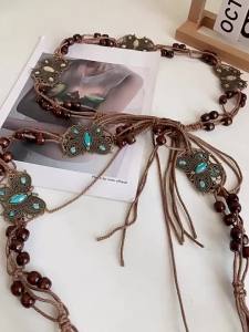 Fashionable Waist Chain Accessory for Dresses 2024 New Retro Personality Bohemian Style y2k Fashionable Design Womens Belt