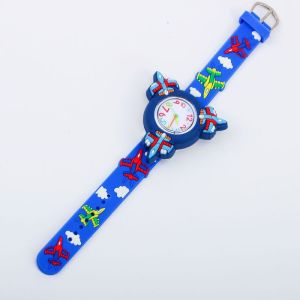 JJT Kids Cartoon Space Theme Watch with Rotating Rocket Design and Fun Silicone Strap for Boys and Girls