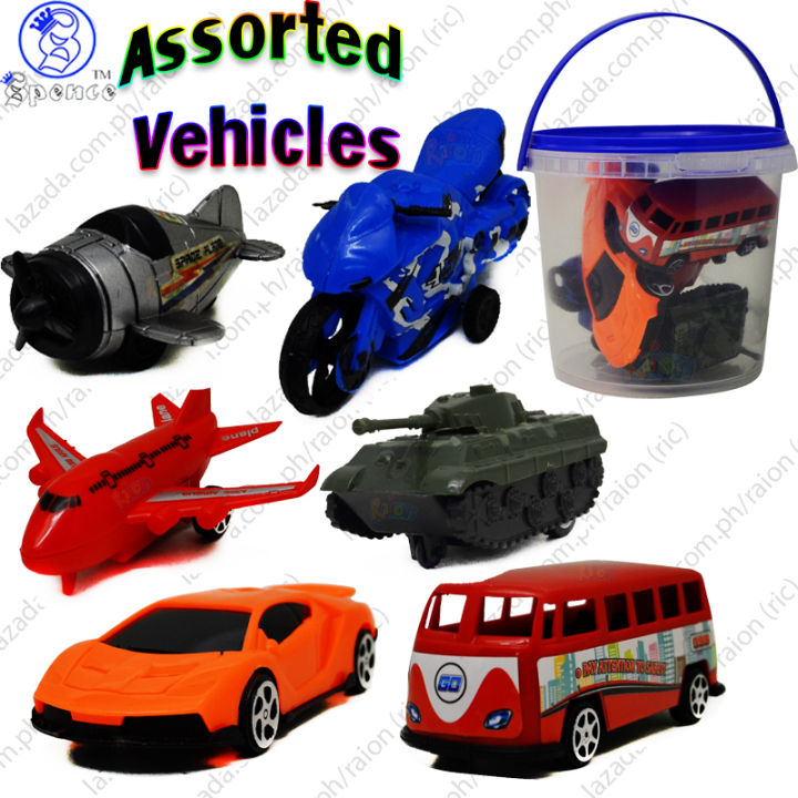 Spence 6 Pcs Assorted Vehicles in Pail Set RIC A3296SP Raion Play Vehicles Toys for Boys Toy for Kids Lazada Lazada PH