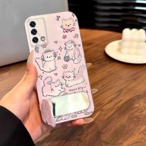 เคสสำหรับ OPPO A74 4g เคสศัพท์ oppo a95 เคสนุ่ม ซิลิโคนป้องกันกันกระแทก ปกใส ดีไซน์ใหม่ เรียบหรู การ์ตูนแมว พร้อมที่วาง TKYYMZJ01