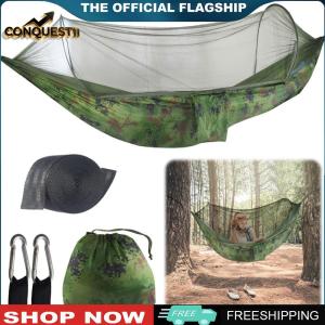 【New Arrival】 Portable Hammock with Mosquito Net Hammock Tent with Tree Straps Hammock Bed for Outdoor Backpacking Backyard Hiking