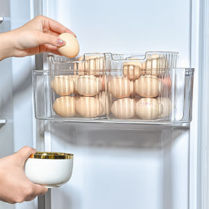 Transparent PET Fridge Organizer Food Storage Box Refrigerator Side Door Storage Shelf Basket