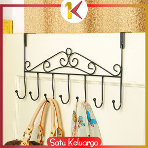 SK-C789 Gantungan Baju Belakang Pintu Multifungsi Tanpa Paku 7 Hook Rak Gantung Dengan Tujuh Kaitan