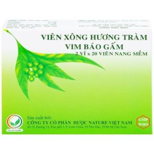 Viên xông hương tràm Vim Báo Gấm hộp 40 viên – Xông giải cảm thông mũi sát khuẩn khử mùi hiệu quả