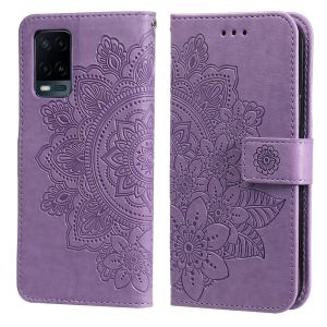For OPPO A78 A57S A98 A56 A17 A17K A16K A77S A57 A77 A55 A74 5G A96 A95 A76 A54 A74 A94 A16 A16S A15 A15S A93 A73 A53 2020 Phone Case Embossed Petal Leather Shockproof Wallet Flip Cover Casing