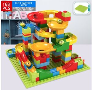 SNI Mainan Anak Building Brick Balok Susun Track Slide Ball Marble Race Run Maze Block Track Slide Ball (G-092)