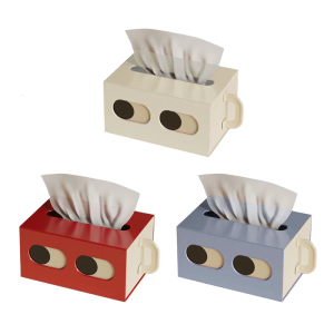 Distinctive Face Pattern Automotive Tissue Box Sturdy Plastic Materials With Rapid Pull Functionality