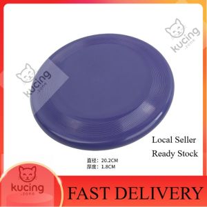 Interactive Dog Frisbee Toy - 20cm Soft Rubber Flying Disc for Puppies & Dogs| Outdoor Exercise & Fun | Available in Orange Dark Purple & Blue