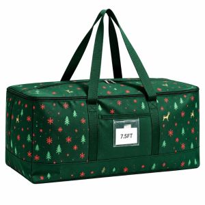 MAYIT In hình hoạt hình Túi đựng cây thông Noel Dung tích lớn Vải Oxford Túi đựng đồ trang trí Giáng sinh Chống thấm nước Hộp đựng đồ trang trí cây thông Noel Cây thông Noel