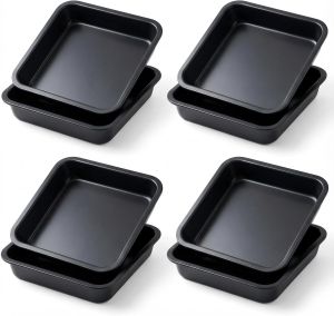 8-Inch Non-Stick Square Cake Pan Rust-Resistant Baking Pan for Cakes Brownies & Lasagna Dishwasher Safe Easy Clean Local Warehouse Stock