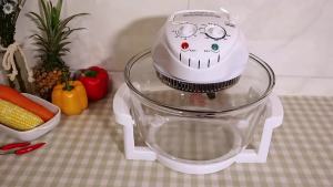 17L Deep fryer with visual glass container oil-free air frying oven thermostatic lightwave oven BBQ oilless roaster multi-cooker 110V