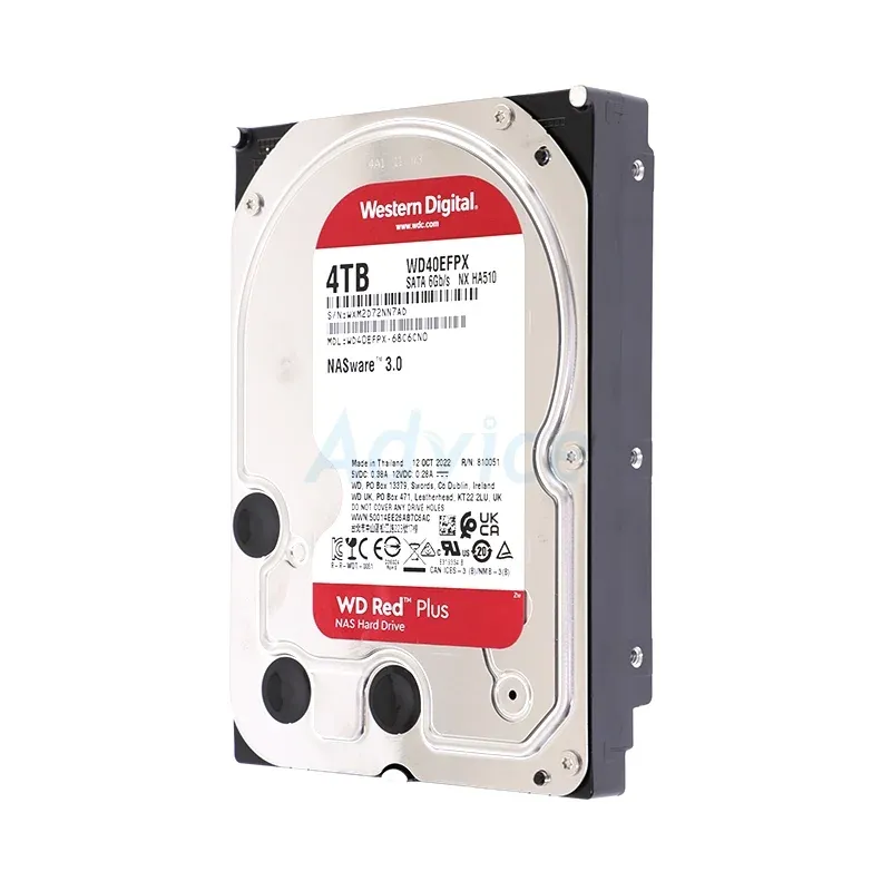 4 TB HDD WD RED PLUS NAS (5400RPM, 128MB, SATA-3, WD40EFPX